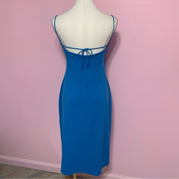 VTG Y2K Susana Monaco Vibrant Sleeveless Blue Midi Dress S - Picture 3 of 11